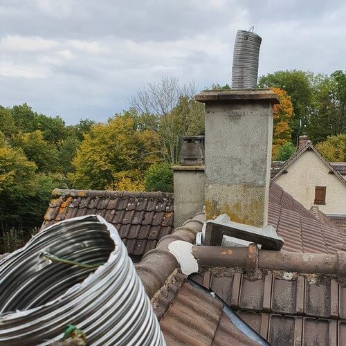 BFTraitement - tubage souple et chapeau de cheminée